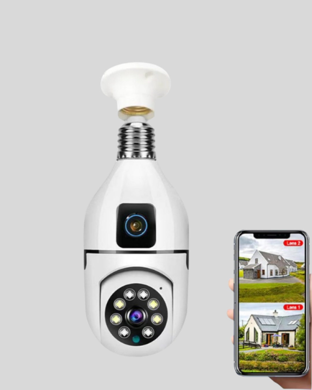 Ampul Tipi WiFi Kamera 2MP Lensli Full HD Görüntü ve Akıllı Hareket Algılama - Lisinya