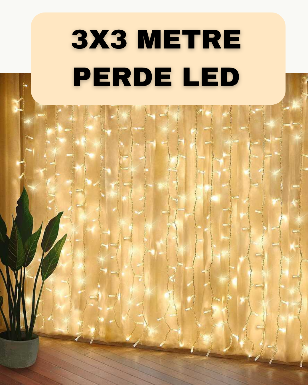 Dekoratif 3x3 LED Perde Işık Şelale Tasarım Enerji Tasarruflu - Lisinya Dekoratif 3x3 LED Perde Işık Şelale Tasarım Enerji Tasarruflu - Lisinya