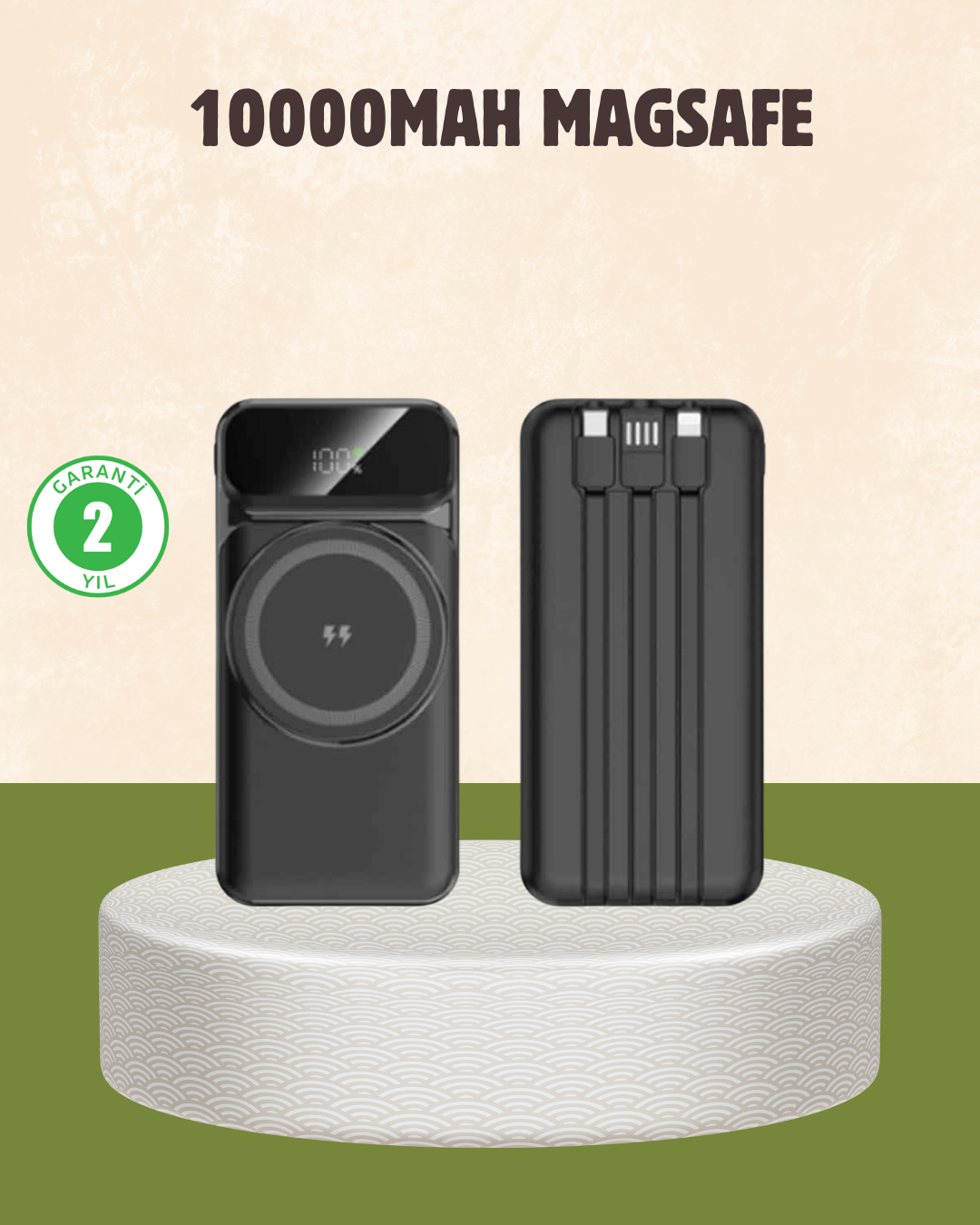 10000 mAh Kablosuz Powerbank – 15W Hızlı Şarj,  Type-C Çoklu Çıkışlı - Lisinya