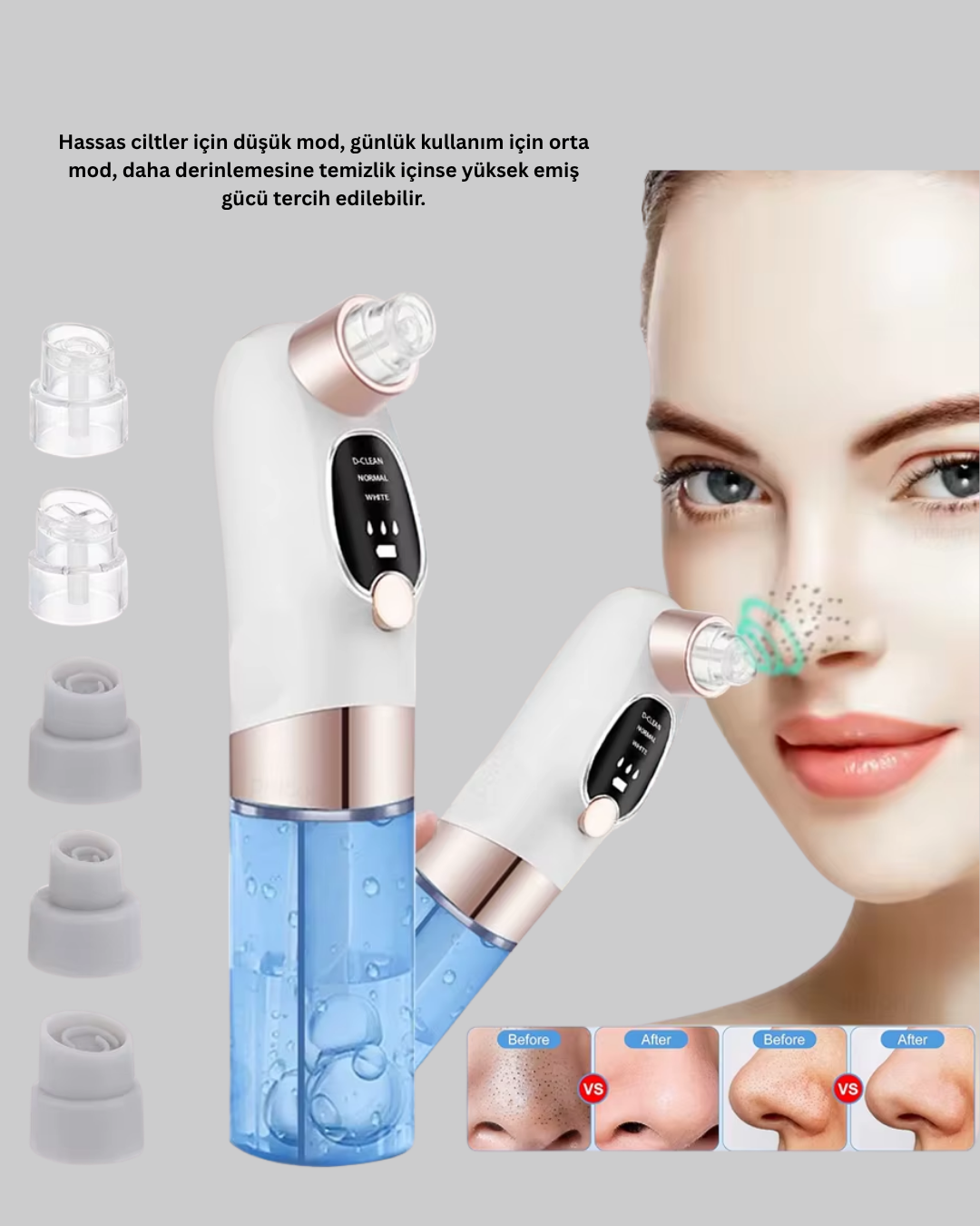Vakum Teknolojili Siyah Nokta Temizleyici – Cilt Tonu Eşitleyen Masajlı Cilt Bakım Cihazı - Lisinya