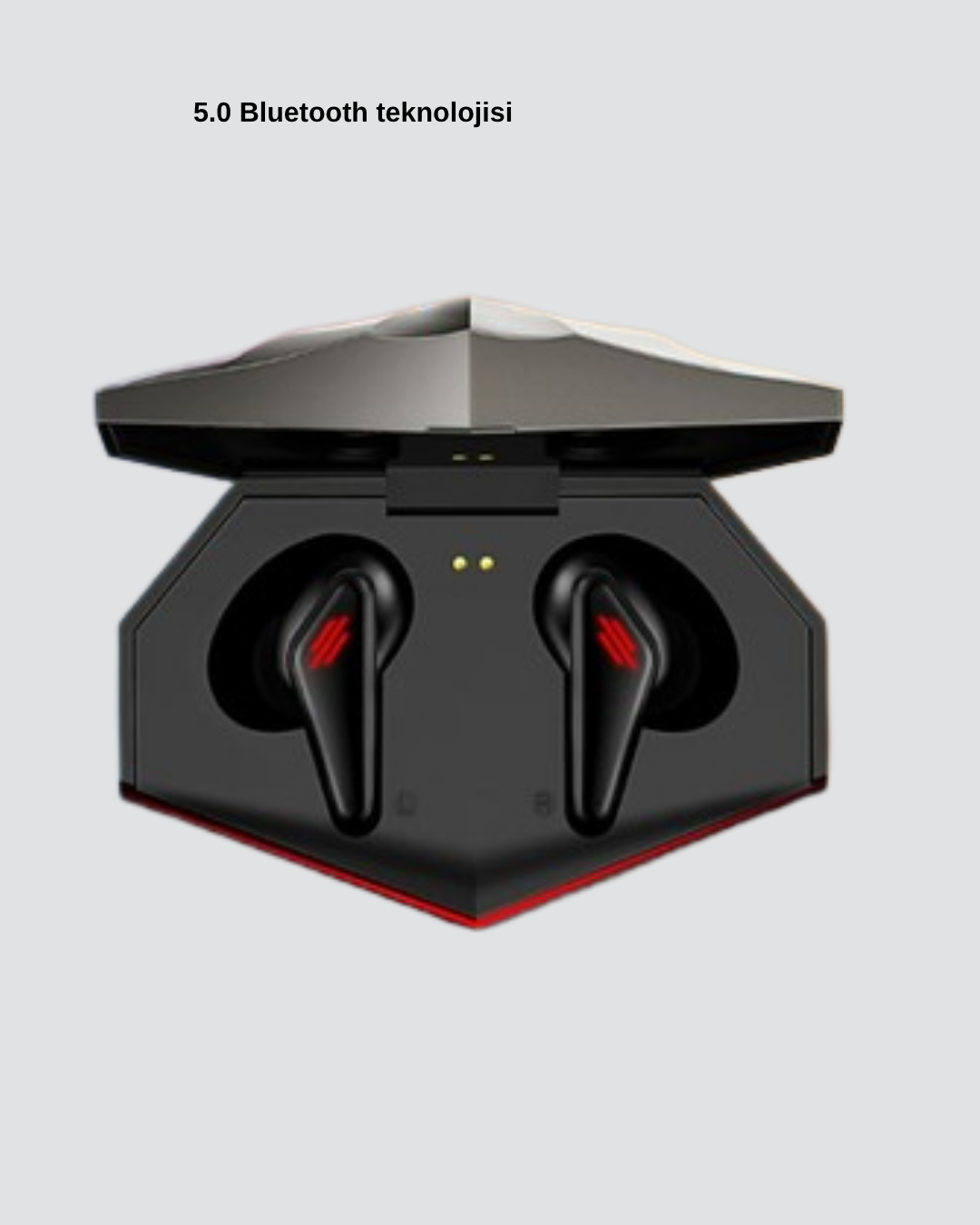 Bluetooth 5.0 Kablosuz Kulaklık LED Işıklı Silikonlu Tasarımlı - Lisinya
