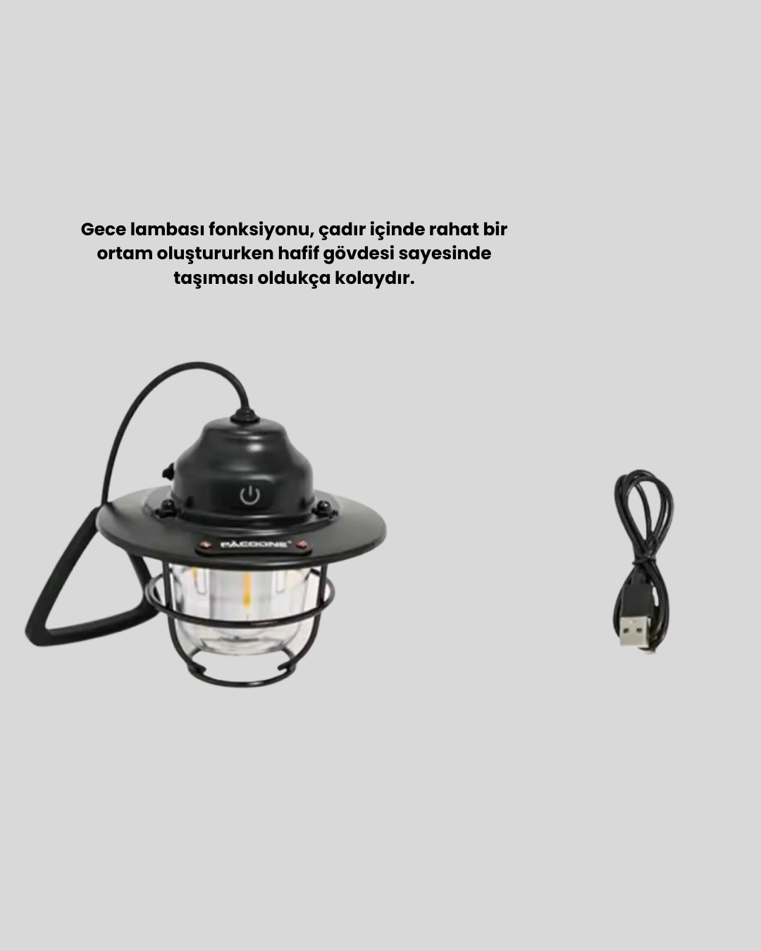 Taşınabilir Retro Çam Konisi Kamp Lambası Gece Işığı Su Geçirmez - Lisinya