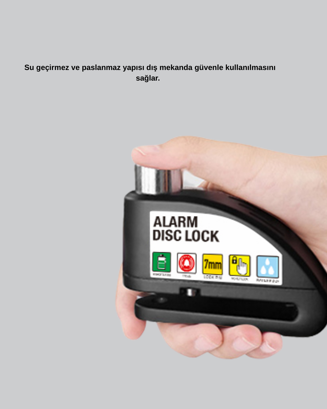Anti Hırsızlık 110 dB Alarm Disk Fren Kilidi Suya Dayanıklı Çelik Güvenlik Kilidi - Lisinya