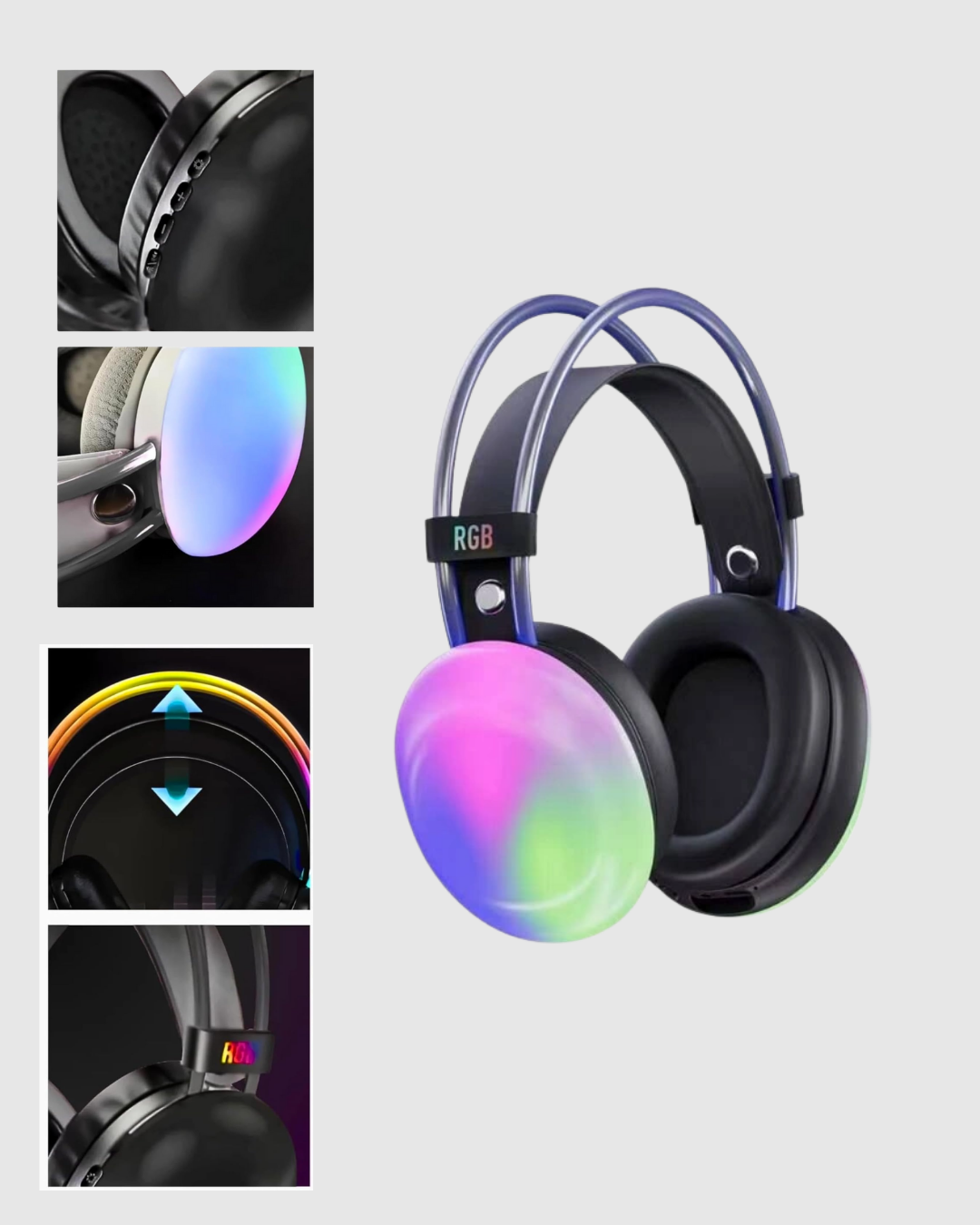 Kablosuz Gaming Kulaklık RGB Aydınlatmalı Bluetooth 5.3 Uzun Pil Ömürlü - Lisinya