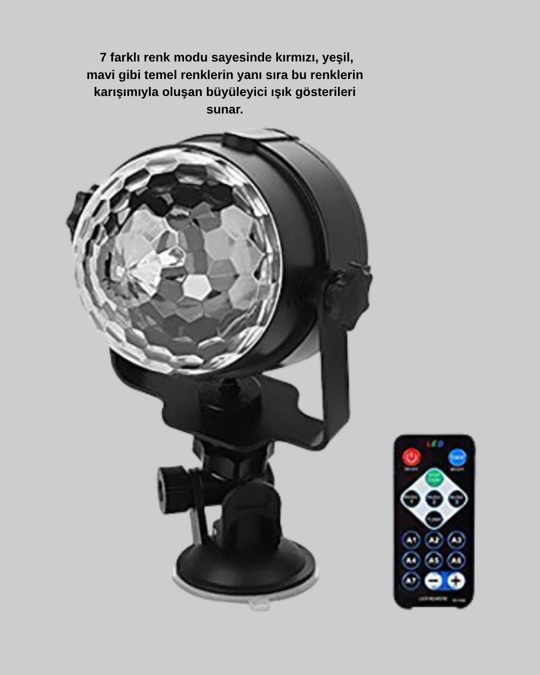 7 Renk Modlu Müzik Sensörlü Disko Topu – LED Işıklı Parti Aydınlatması - Lisinya 7 Renk Modlu Müzik Sensörlü Disko Topu – LED Işıklı Parti Aydınlatması - Lisinya