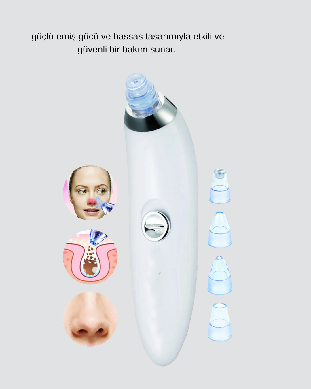 Siyah Nokta ve Gözenek Temizleyici Vakumlu Cihaz – Masajlı Derin Temizlik Teknolojisi - Lisinya