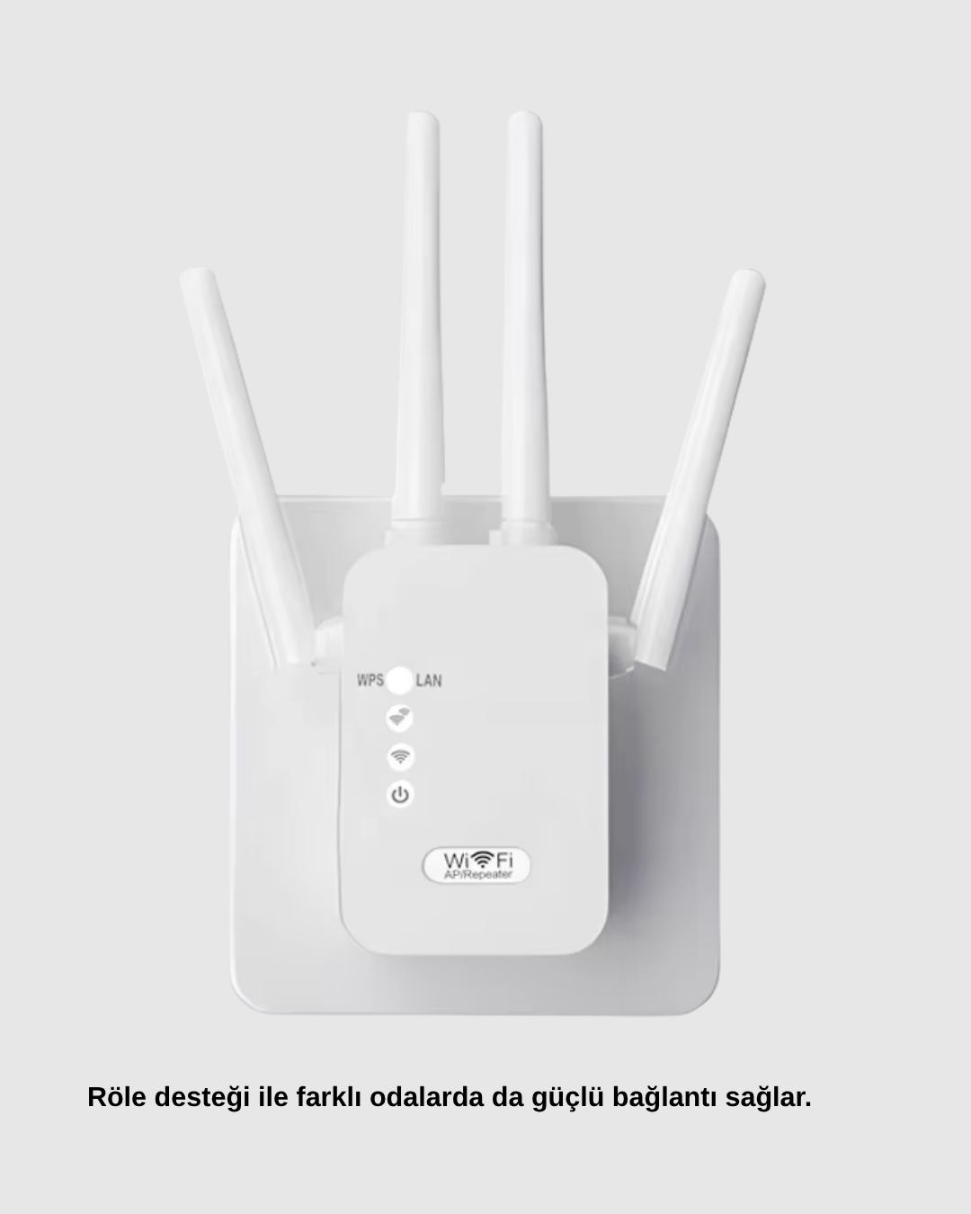 300Mbps WiFi Menzil Genişletici 4 Antenli WPA3 Güvenlikli Priz Tipi Repeater - Lisinya