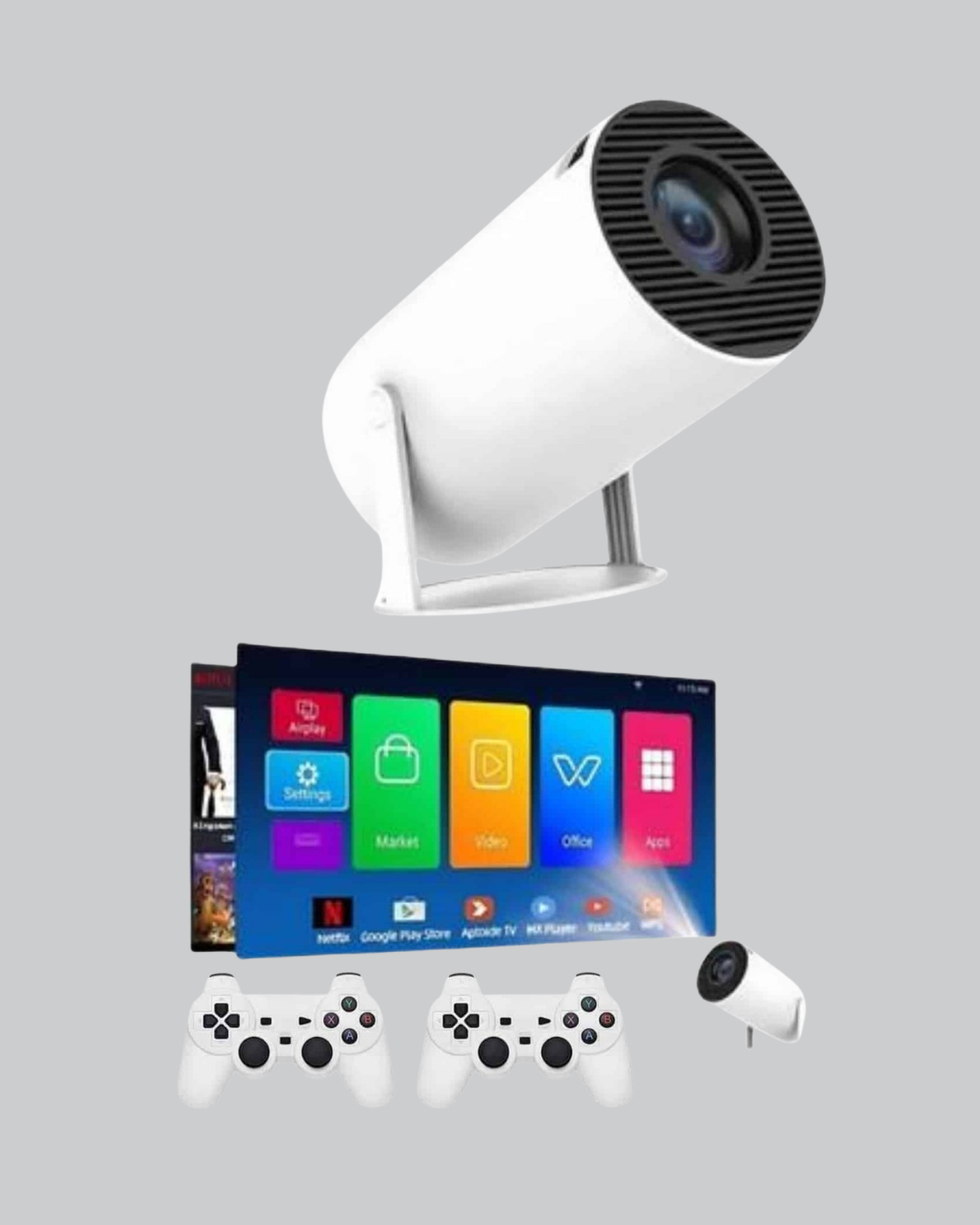 Taşınabilir Projeksiyon Cihazı 4K Destekli Wi-Fi Kablosuz Ekran Yansıtma - Lisinya