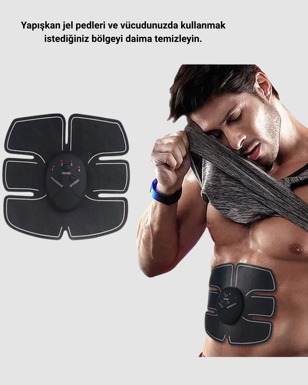 EMS Vücut Geliştirici Göbek ve Kol Pedli 6 Modlu Akıllı Kas Cihazı - Lisinya