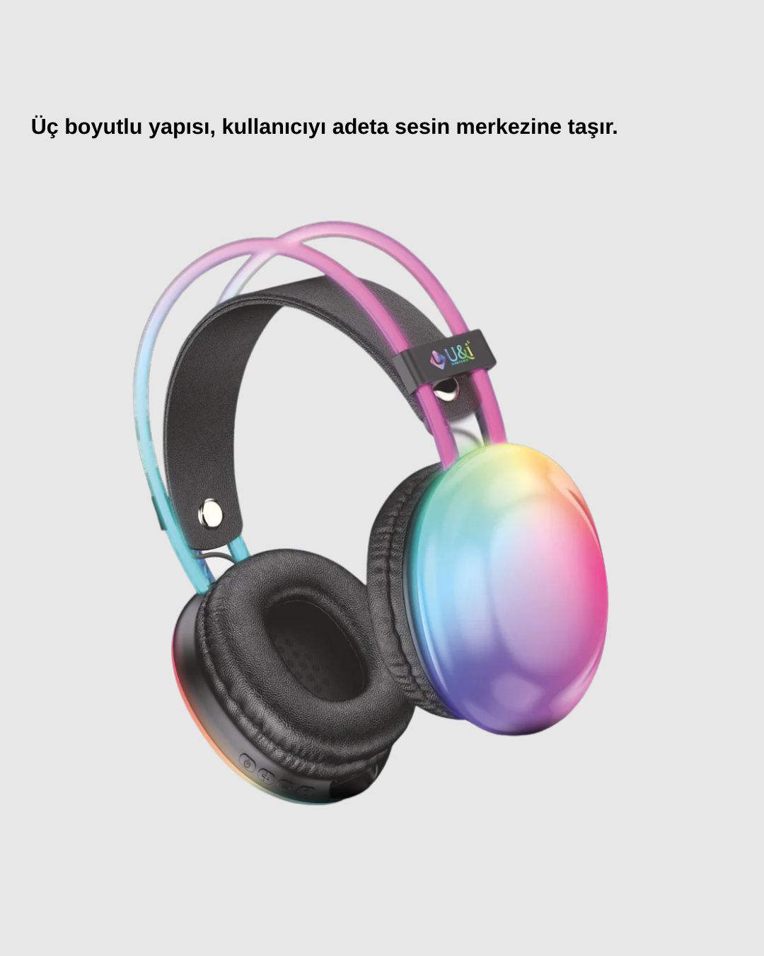 Kablosuz Gaming Kulaklık RGB Aydınlatmalı Bluetooth 5.3 Uzun Pil Ömürlü - Lisinya