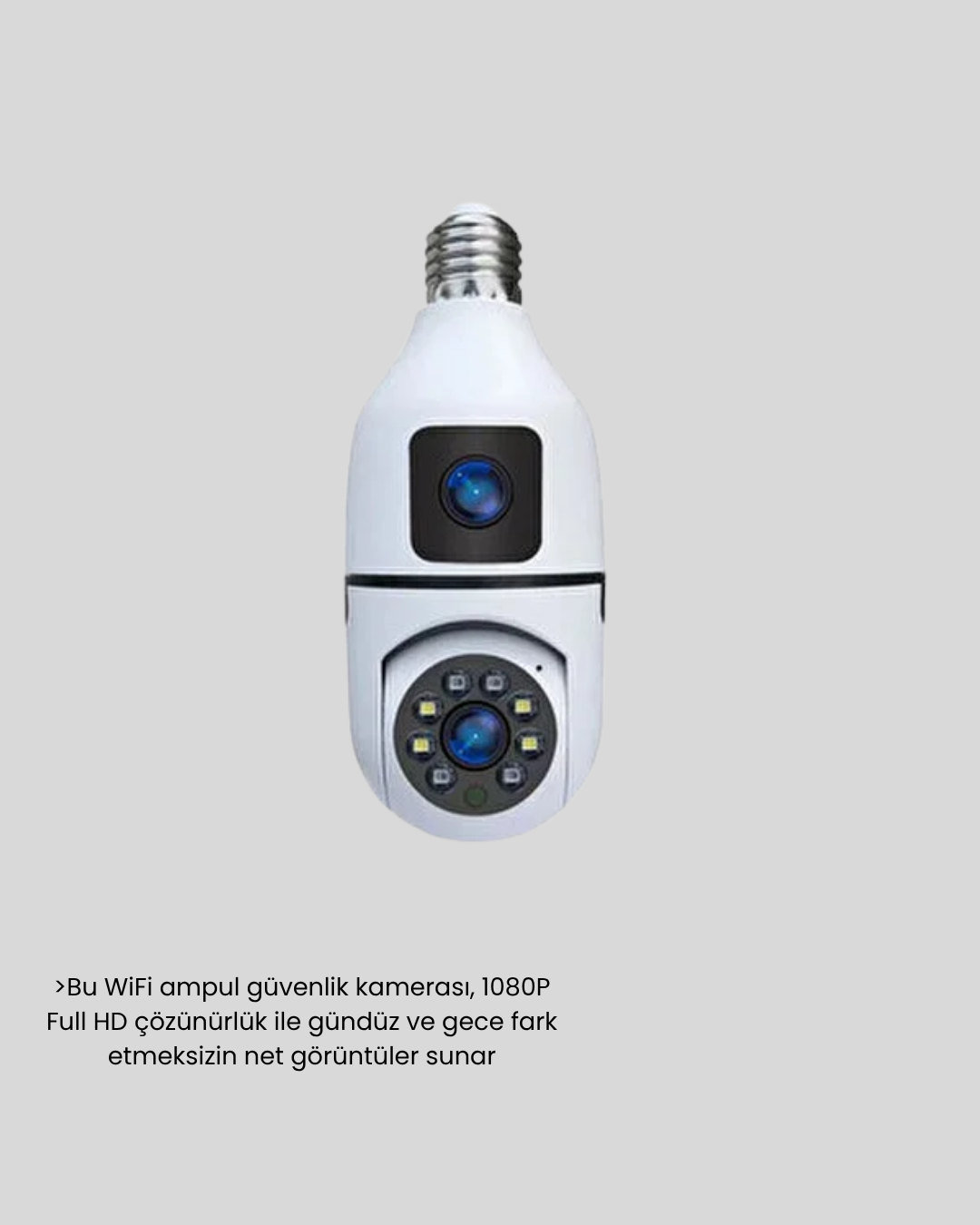 Ampul Tipi WiFi Kamera 2MP Lensli Full HD Görüntü ve Akıllı Hareket Algılama - Lisinya