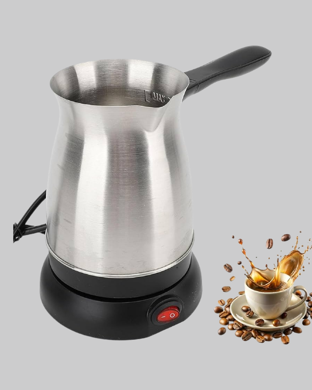 800W Paslanmaz Elektrikli Cezve Gizli Rezistans ve Ergonomik Kulp - Lisinya