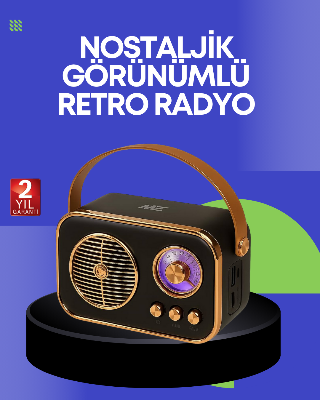 Klasik Retro Radyo – Bluetooth Destekli, FM Özellikli Şarjlı Hoparlör - Lisinya