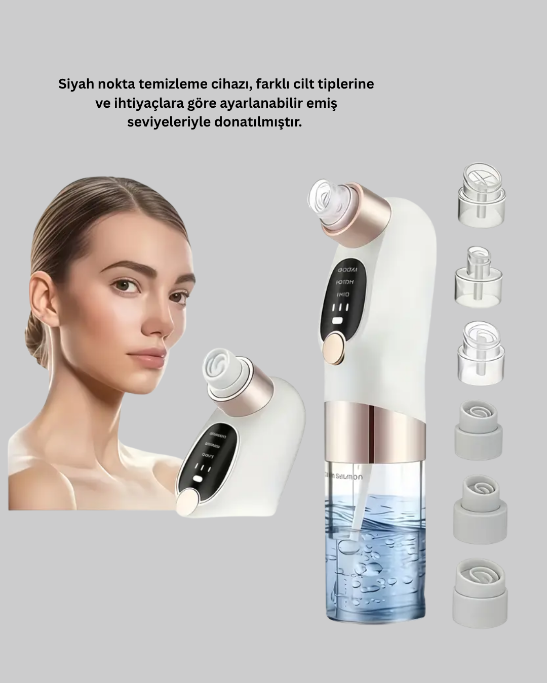 Vakum Teknolojili Siyah Nokta Temizleyici – Cilt Tonu Eşitleyen Masajlı Cilt Bakım Cihazı - Lisinya