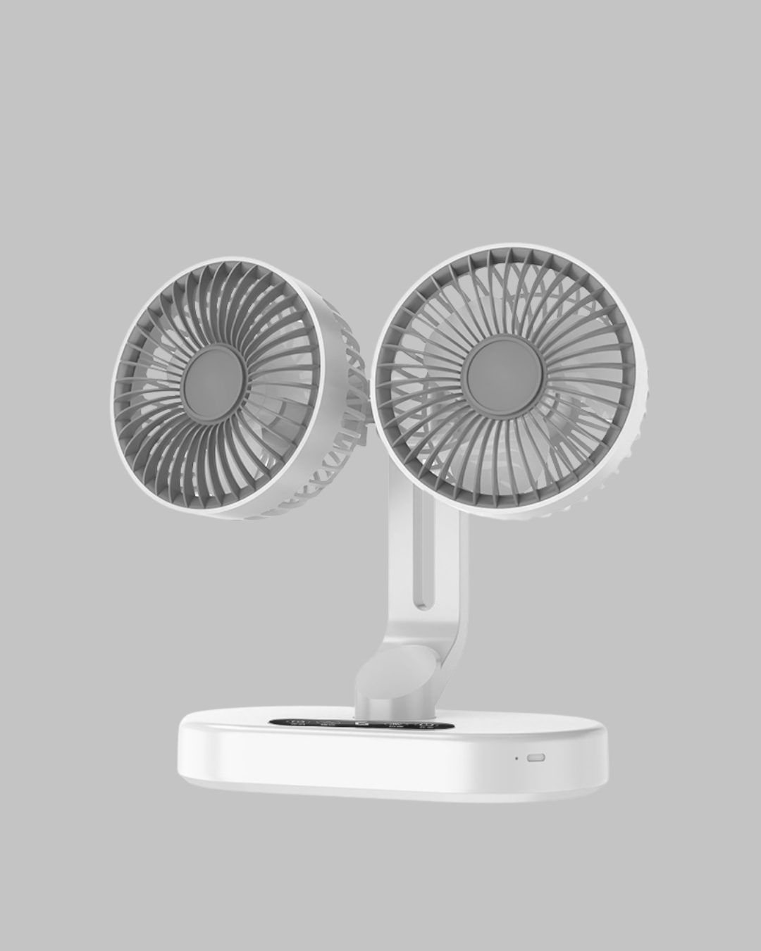 720° Dönebilen Çift Başlıklı USB Şarjlı Masaüstü Vantilatör – Sessiz ve Güçlü Serinlik - Lisinya