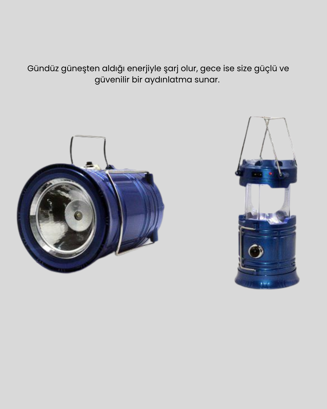 Güneş Enerjili Kamp Lambası Şarjlı Taşınabilir Kompakt Açık Hava Işığı - Lisinya