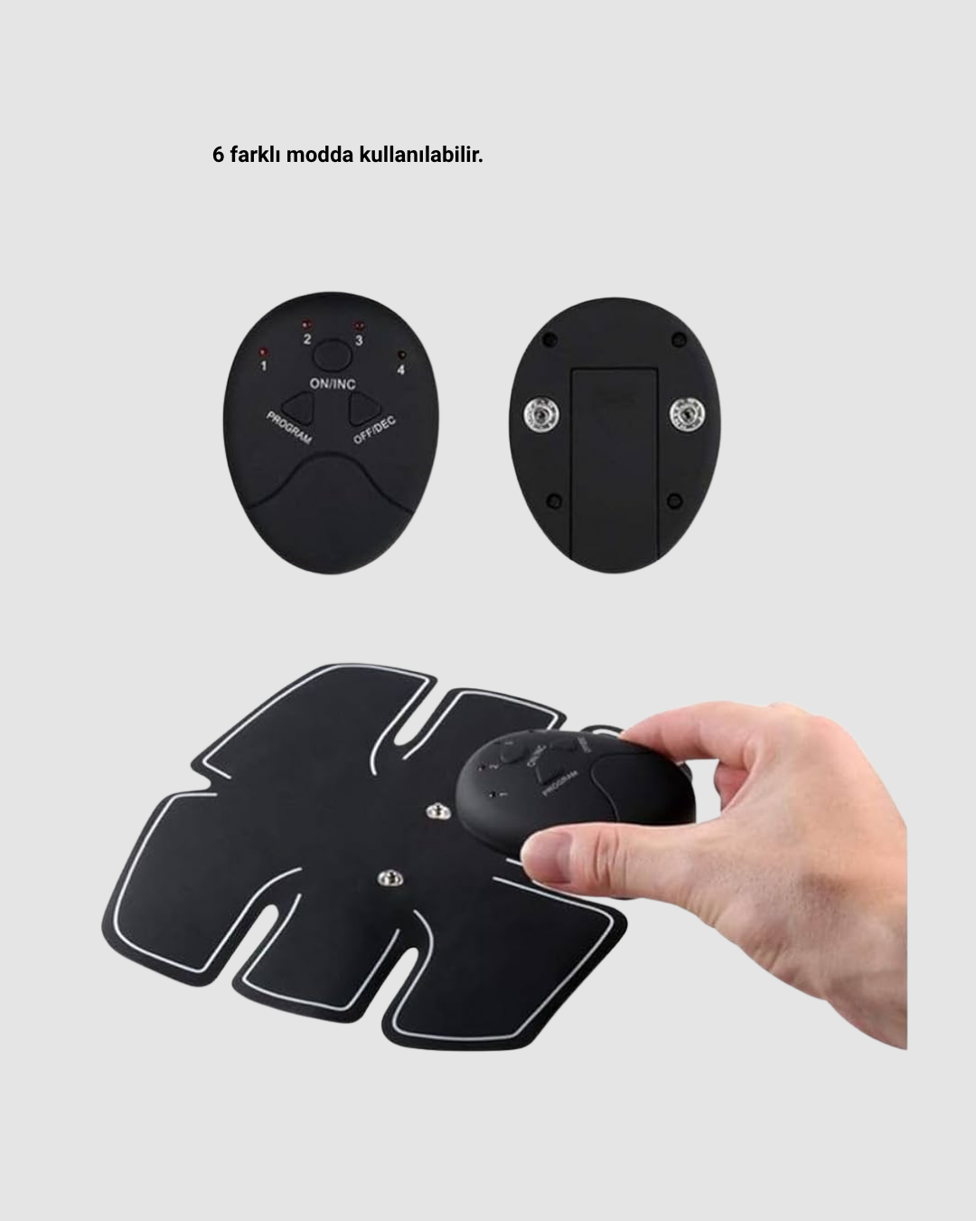 EMS Vücut Geliştirici Göbek ve Kol Pedli 6 Modlu Akıllı Kas Cihazı - Lisinya