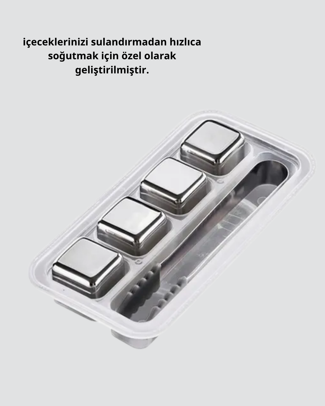 304 Paslanmaz Çelik Buz Küpü Seti Sulandırmadan Soğutan Yeniden Kullanılabilir - Lisinya