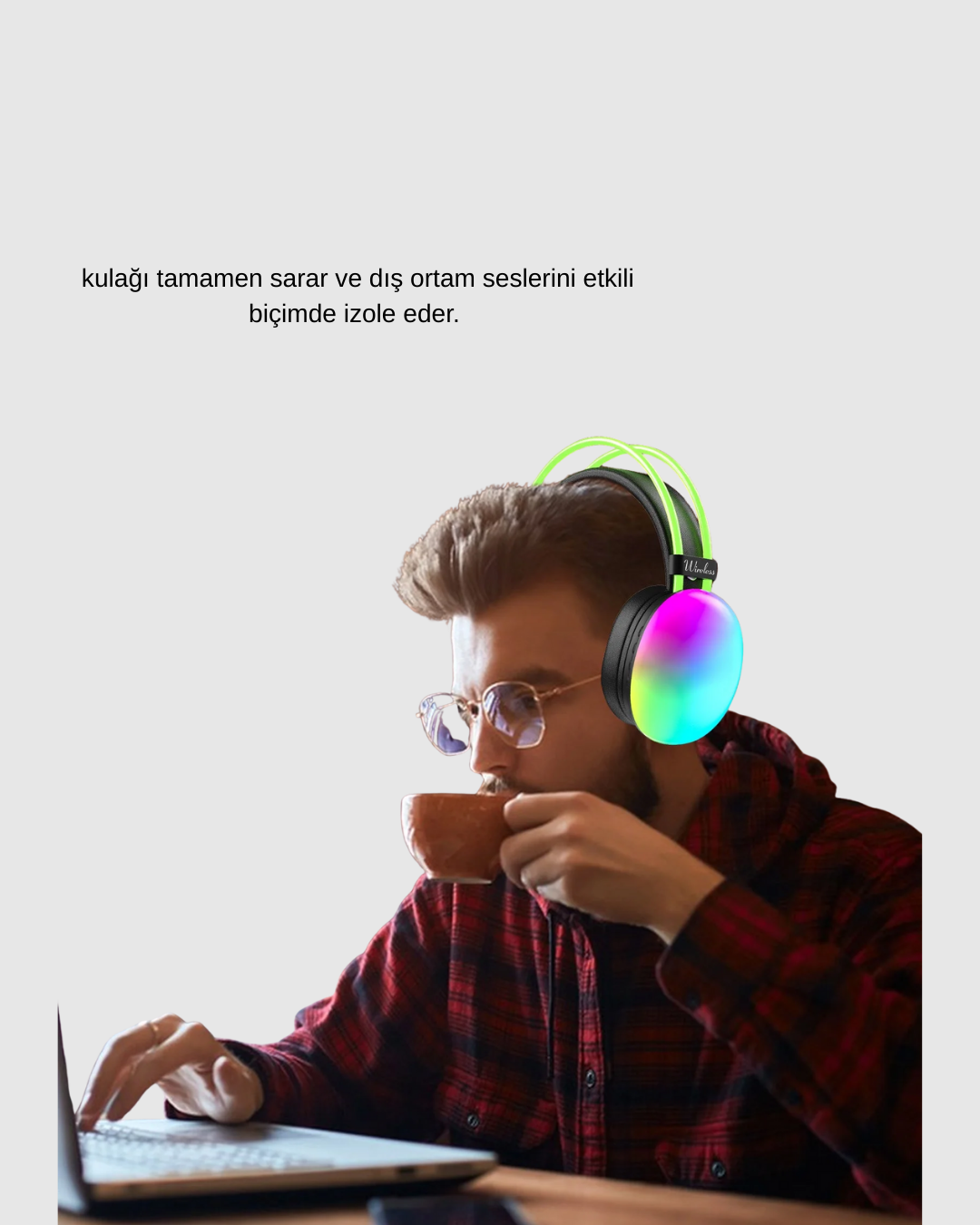 Kablosuz Gaming Kulaklık RGB Aydınlatmalı Bluetooth 5.3 Uzun Pil Ömürlü - Lisinya