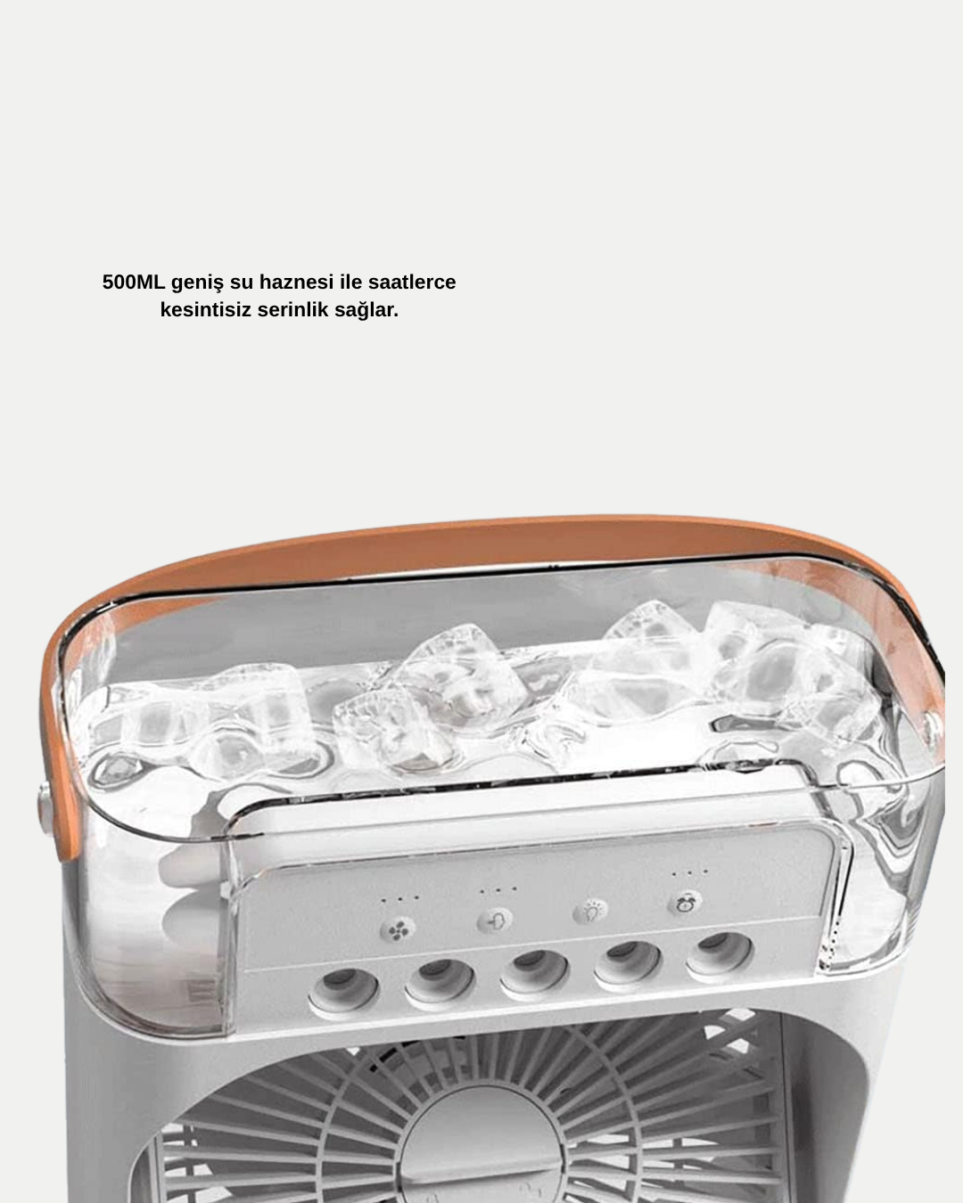 3’ü 1 Arada Mini Klima Fan USB Şarjlı, 7 Renk Gece Lambalı ve Nemlendirici - Lisinya