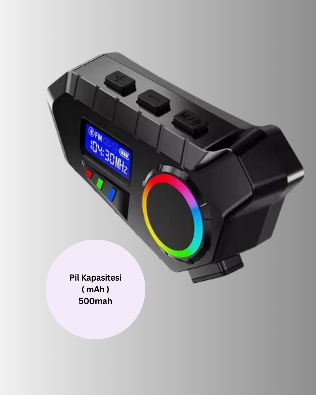 Suya Dayanıklı Bluetooth  İnterkom 5.4 Hoparlör 500mAh Batarya ve FM Radyo Özellikli - Lisinya