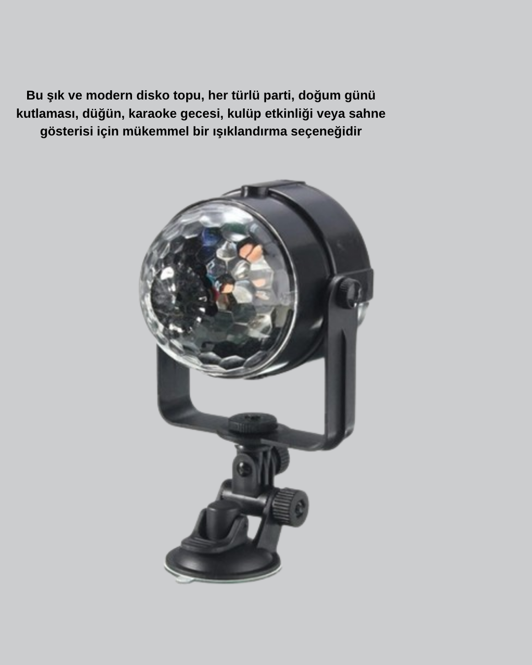 7 Renk Modlu Müzik Sensörlü Disko Topu – LED Işıklı Parti Aydınlatması - Lisinya 7 Renk Modlu Müzik Sensörlü Disko Topu – LED Işıklı Parti Aydınlatması - Lisinya