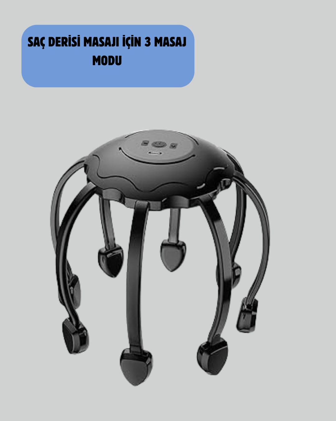 Saç Derisi Masaj Aleti 8 Bağımsız Kol 3 Modlu Derin Rahatlama - Lisinya Saç Derisi Masaj Aleti 8 Bağımsız Kol 3 Modlu Derin Rahatlama - Lisinya