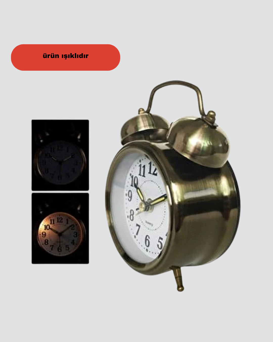 Bronz Metal Masa Saati - Lisinya