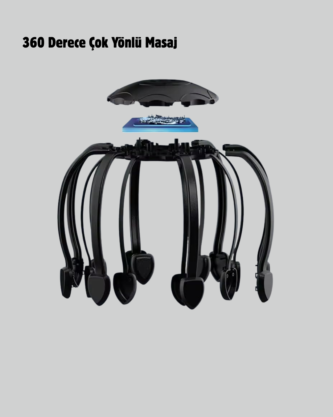 Saç Derisi Masaj Aleti 8 Bağımsız Kol 3 Modlu Derin Rahatlama - Lisinya Saç Derisi Masaj Aleti 8 Bağımsız Kol 3 Modlu Derin Rahatlama - Lisinya