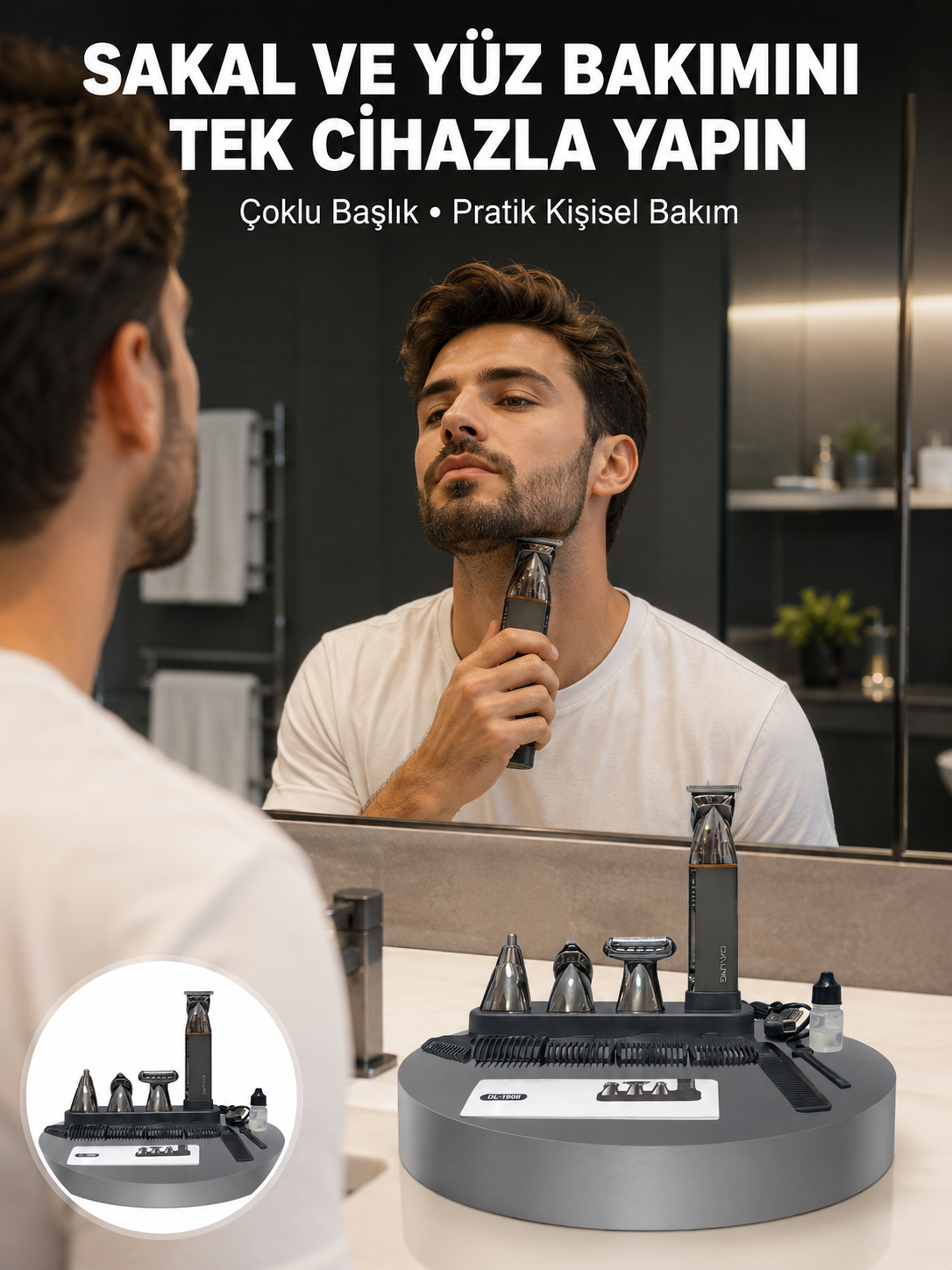 Çok Fonksiyonlu 9’u 1 Arada Tıraş Makinesi Şarjlı Saç Sakal Düzeltici - Lisinya Çok Fonksiyonlu 9’u 1 Arada Tıraş Makinesi Şarjlı Saç Sakal Düzeltici - Lisinya