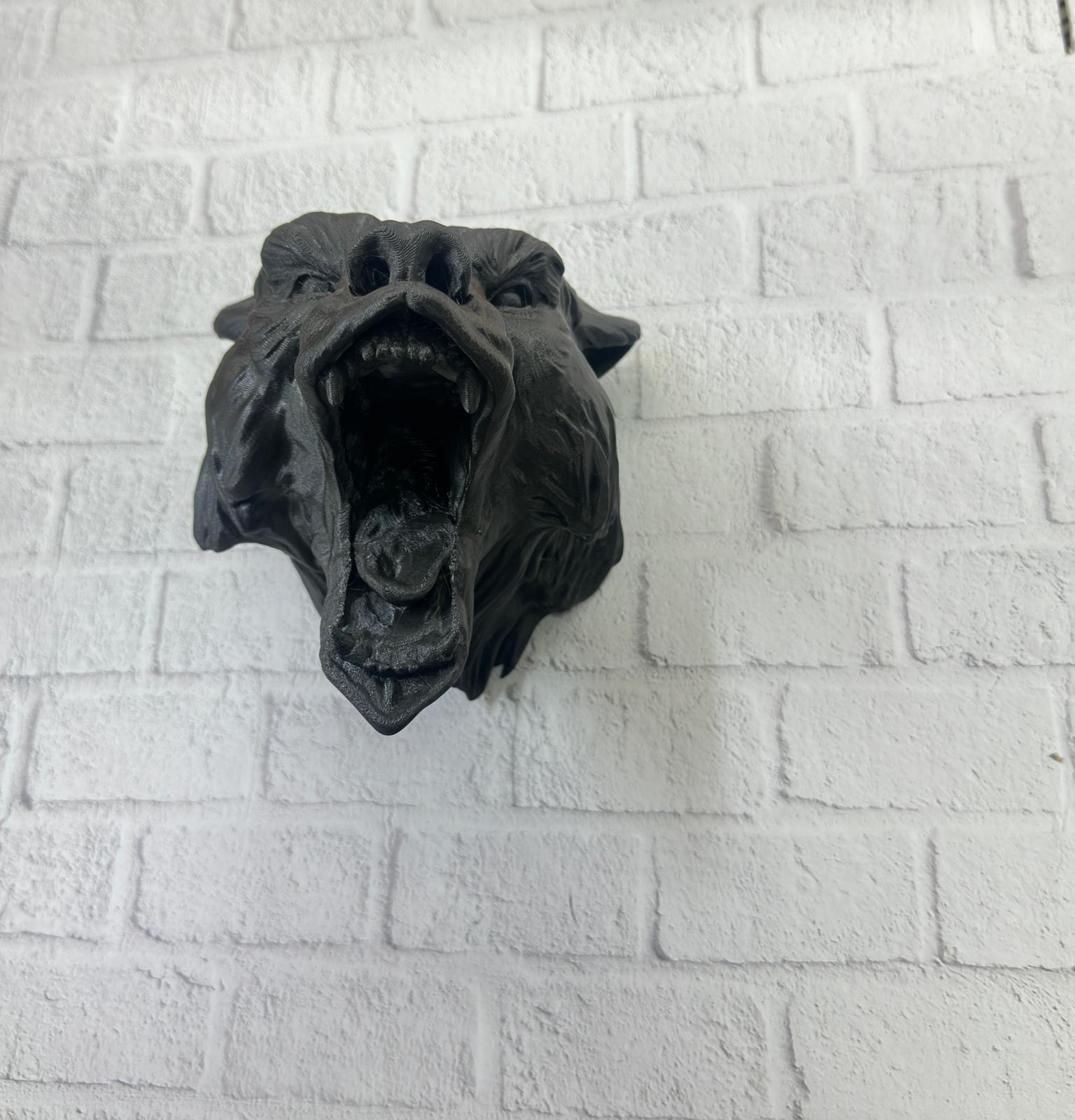 Ayı Tasarım Siyah 3D Duvar Heykeli - Lisinya Ayı Tasarım Siyah 3D Duvar Heykeli - Lisinya