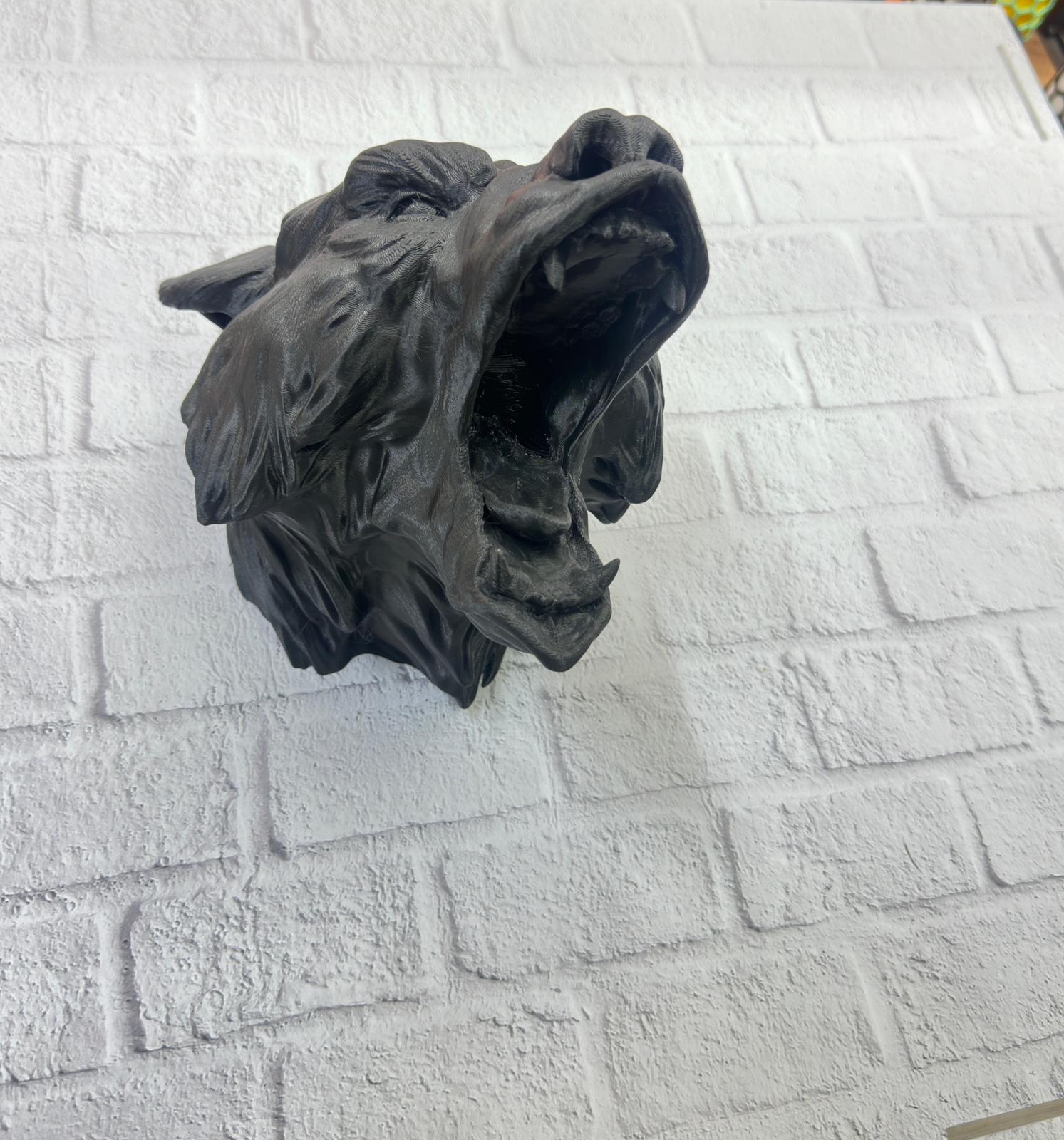 Ayı Tasarım Siyah 3D Duvar Heykeli - Lisinya Ayı Tasarım Siyah 3D Duvar Heykeli - Lisinya