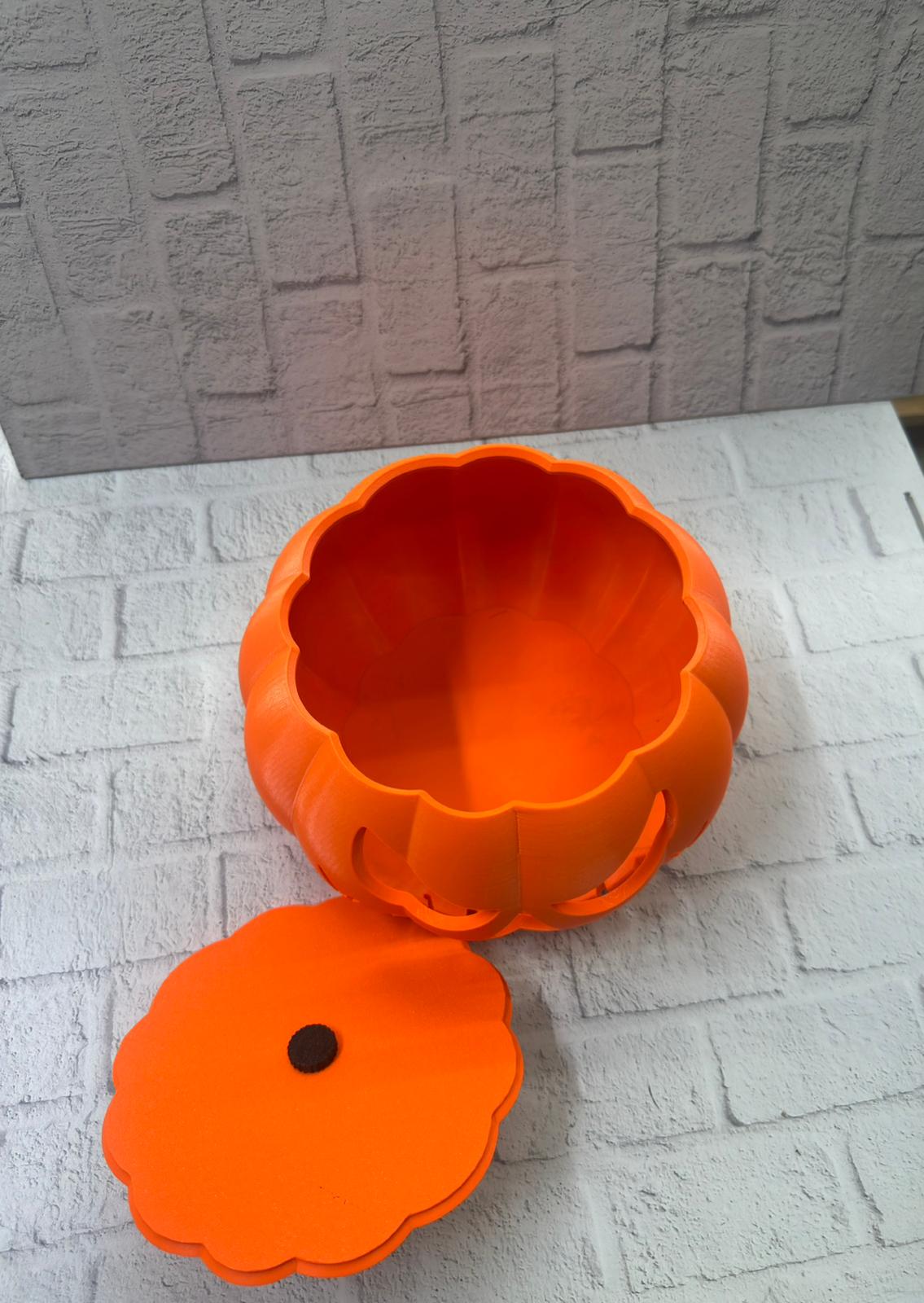 Balkabağı Tasarım Kapaklı Dekoratif Kase - Lisinya