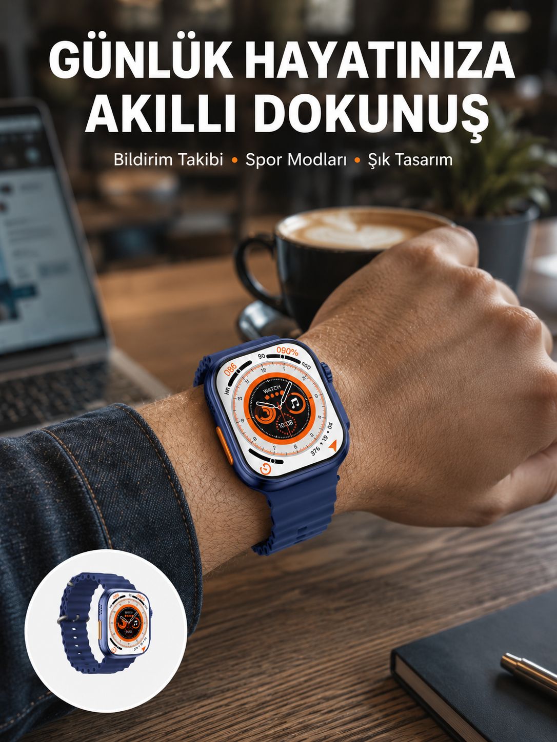 Akıllı Saat 360 mAh Çoklu Spor Modlu Lacivert Siyah Kordon Yeni Nesil - Lisinya Akıllı Saat 360 mAh Çoklu Spor Modlu Lacivert Siyah Kordon Yeni Nesil - Lisinya