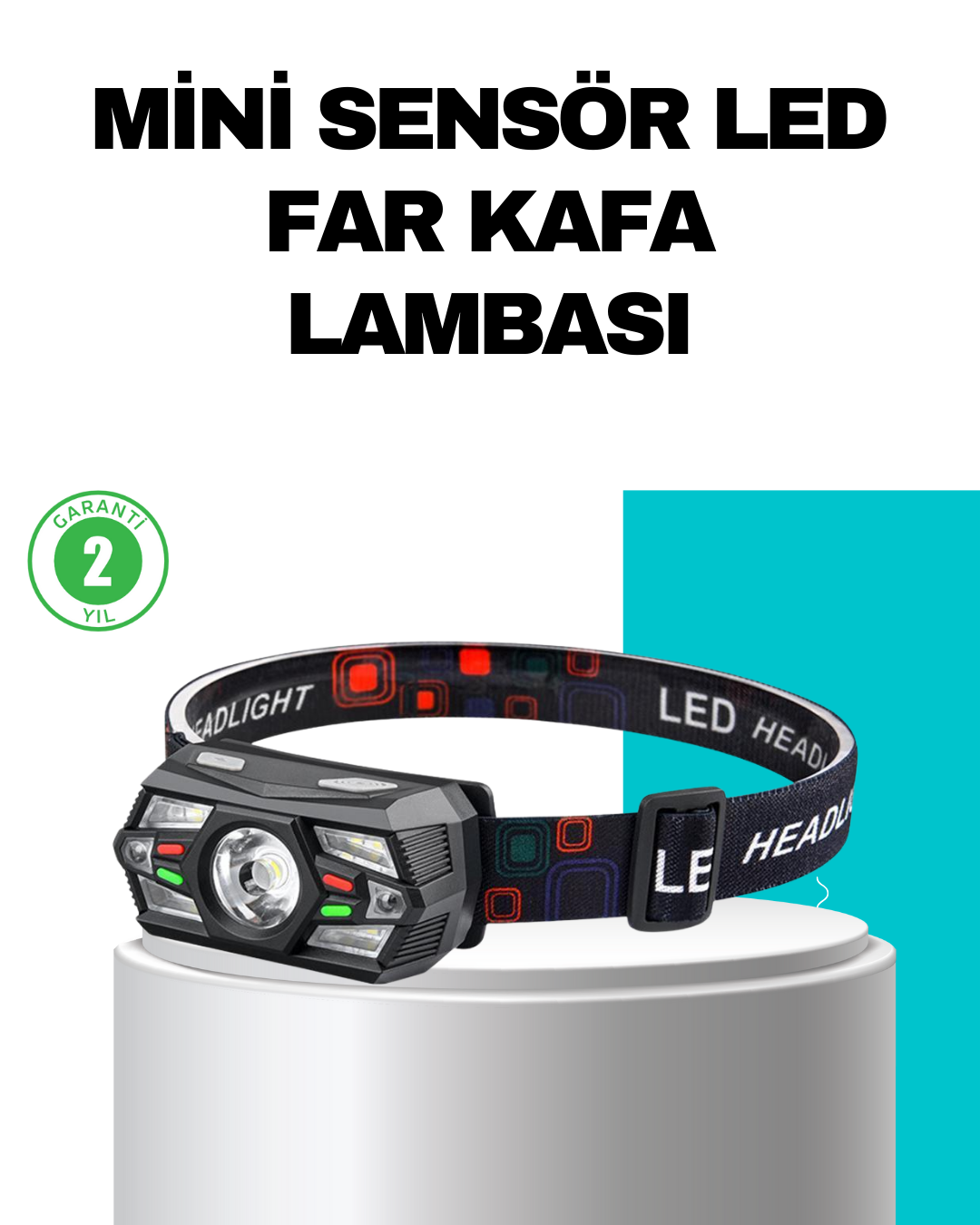 Hareket Sensörlü Şarjlı LED Far Suya Dayanıklı Çok Modlu - Lisinya