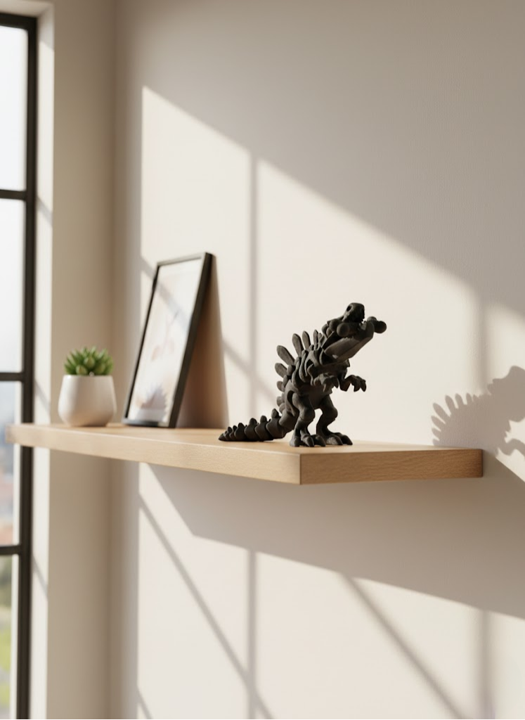 Hareketli Dinazor Figürü Dekoratif Oyuncak – Siyah Tasarım - Lisinya