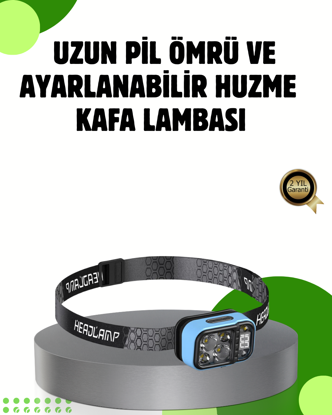 53 Modlu Süper Parlak LED Kafa Lambası Type C Şarjlı Güç Göstergeli - Lisinya