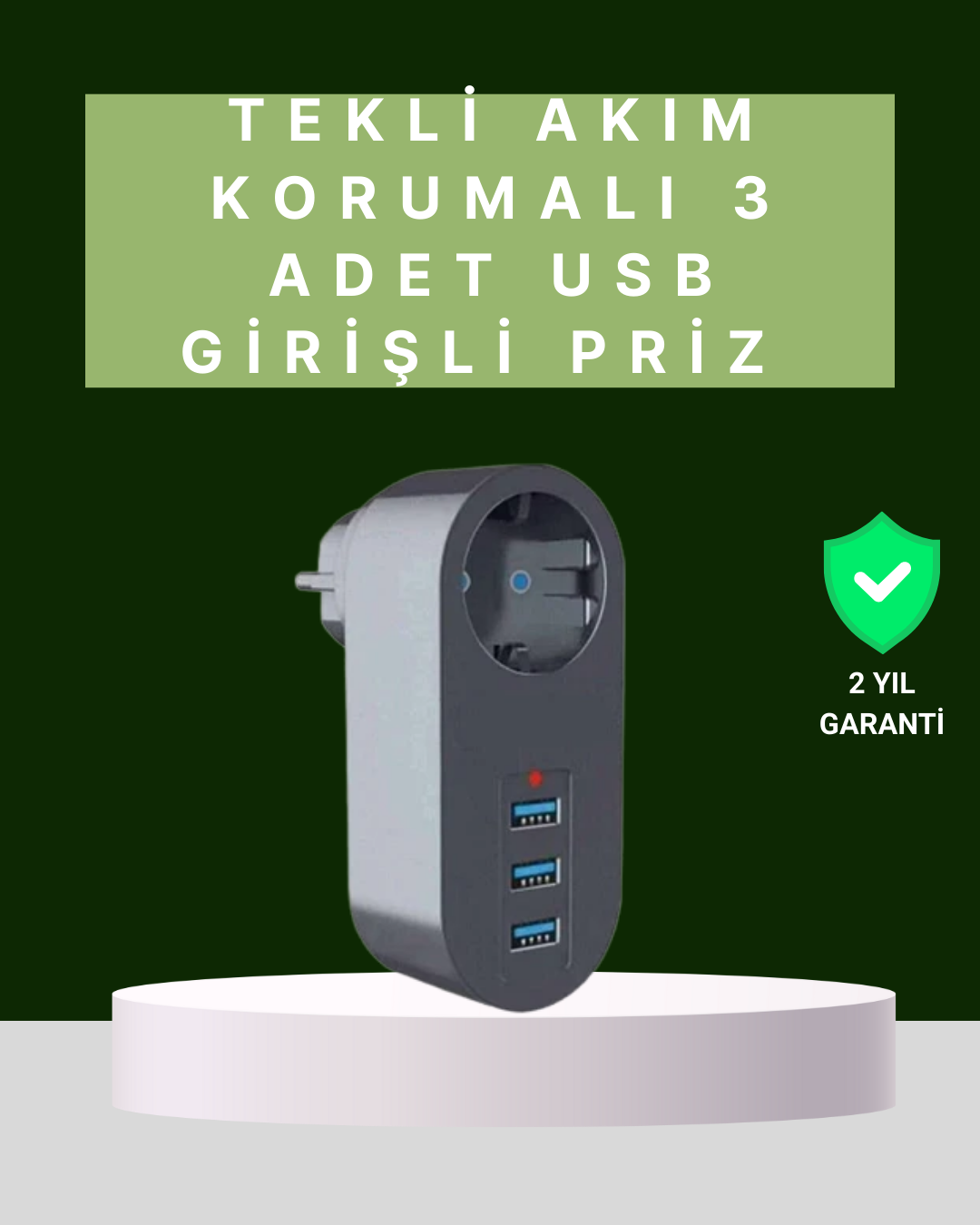 Termal Akım Korumalı 3 USB'li Güvenli Priz – Akıllı Akım Dengeleme - Lisinya Termal Akım Korumalı 3 USB'li Güvenli Priz – Akıllı Akım Dengeleme - Lisinya