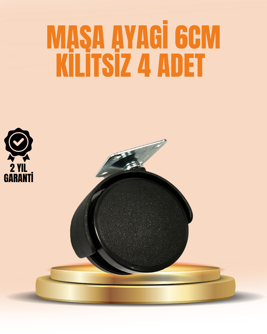 6 cm Kilitsiz Masa Ayağı Tekerleği 4’lü Set Çok Amaçlı - Lisinya