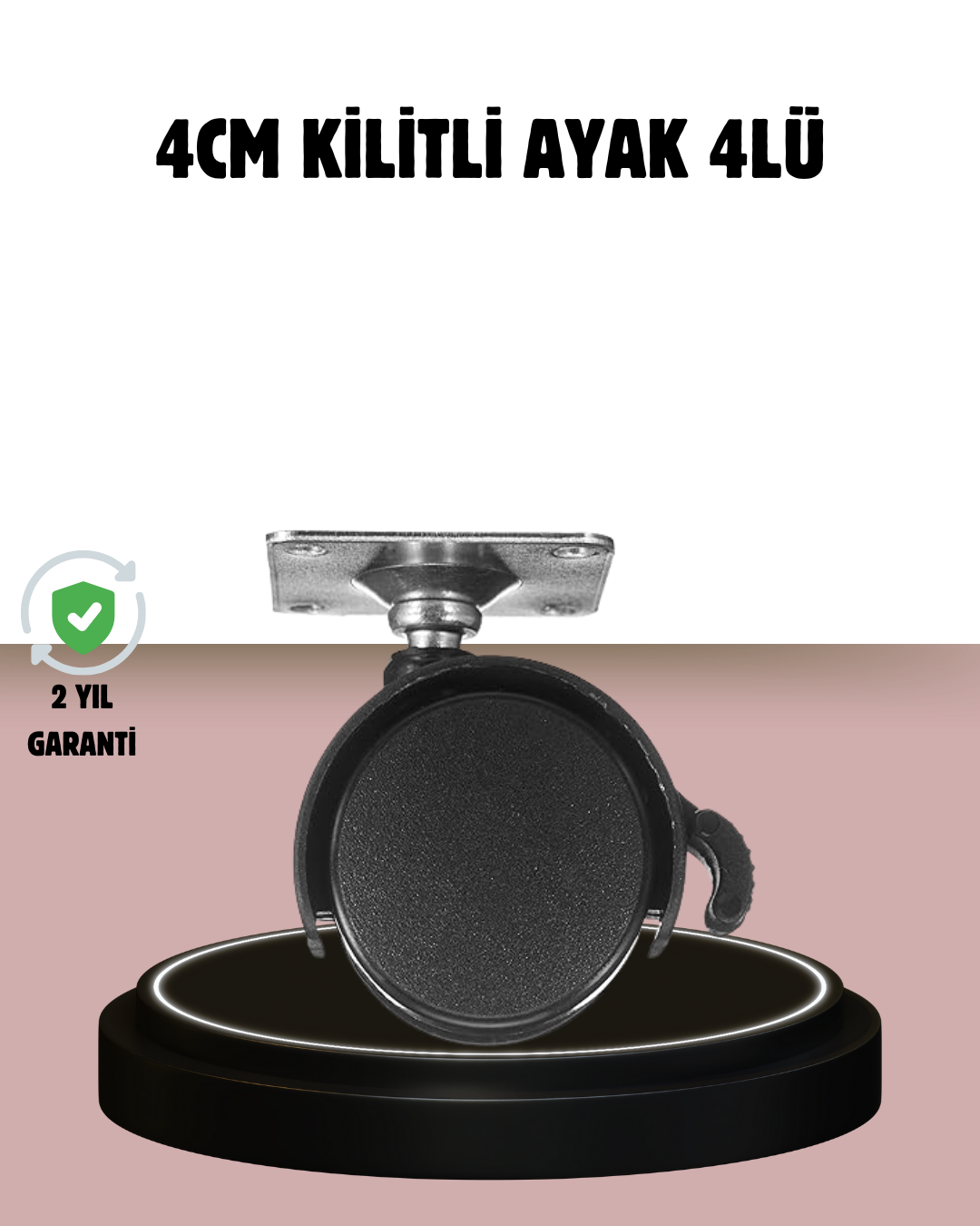 Kilitli 4 cm Tekerlek Ayak 4’lü Set Zemin Koruyucu - Lisinya