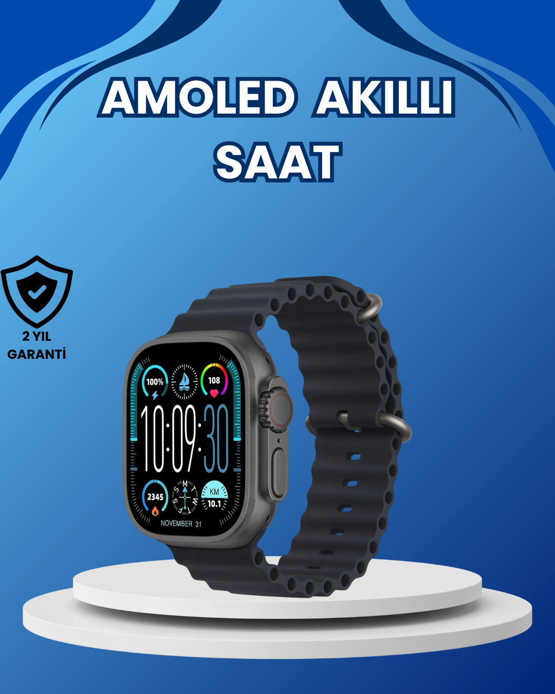 AMOLED Ultra Akıllı Saat 15 Gün Batarya Güçlü Ekran - Lisinya