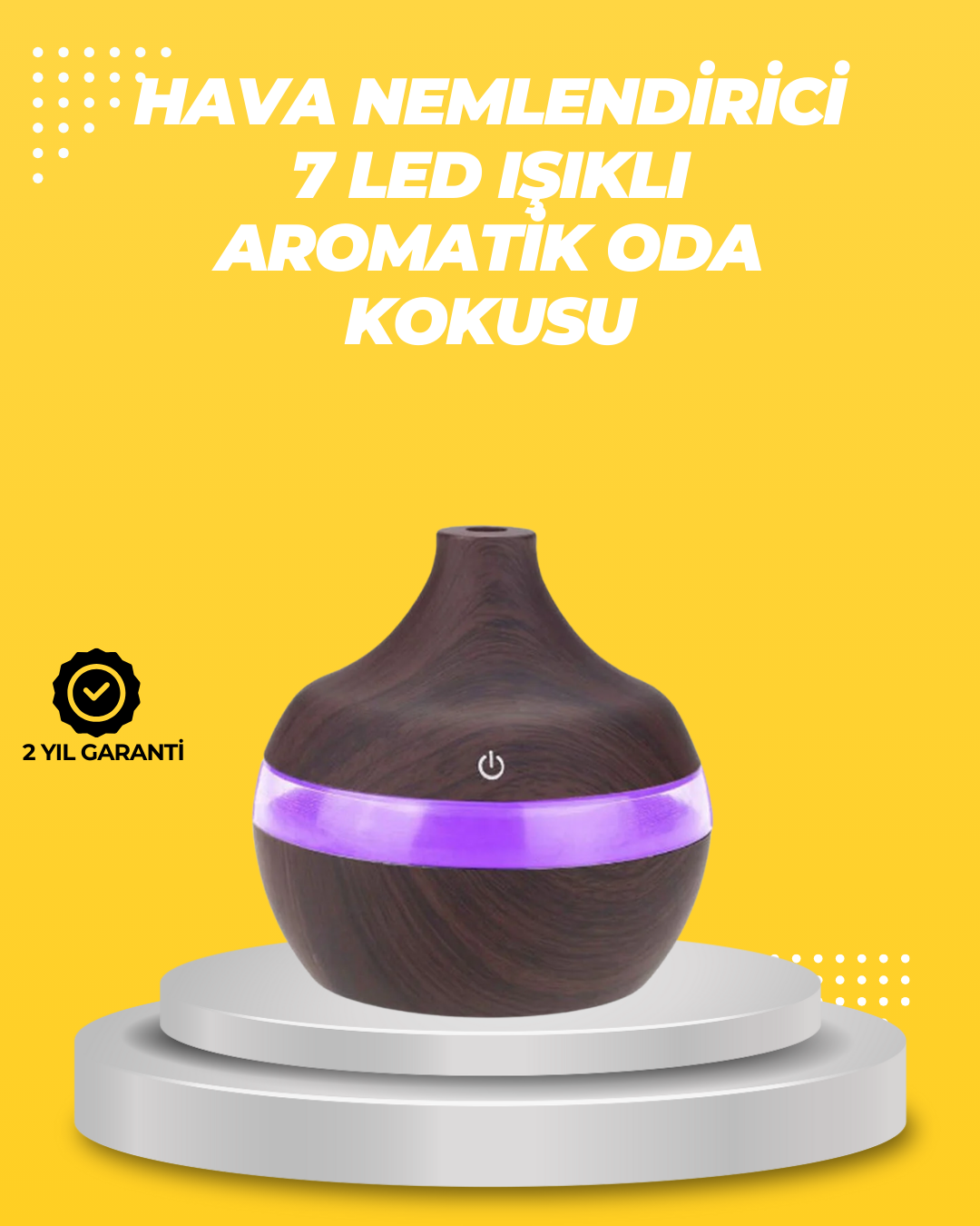 7 Renk LED Işıklı Ultrasonik Aroma Difüzör 300 ml - Lisinya