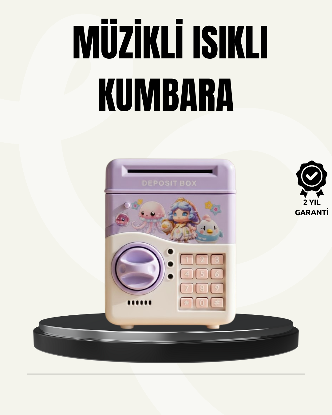 Elektronik Şifreli ATM Görünümlü Çocuk Kumbarası Mor - Lisinya