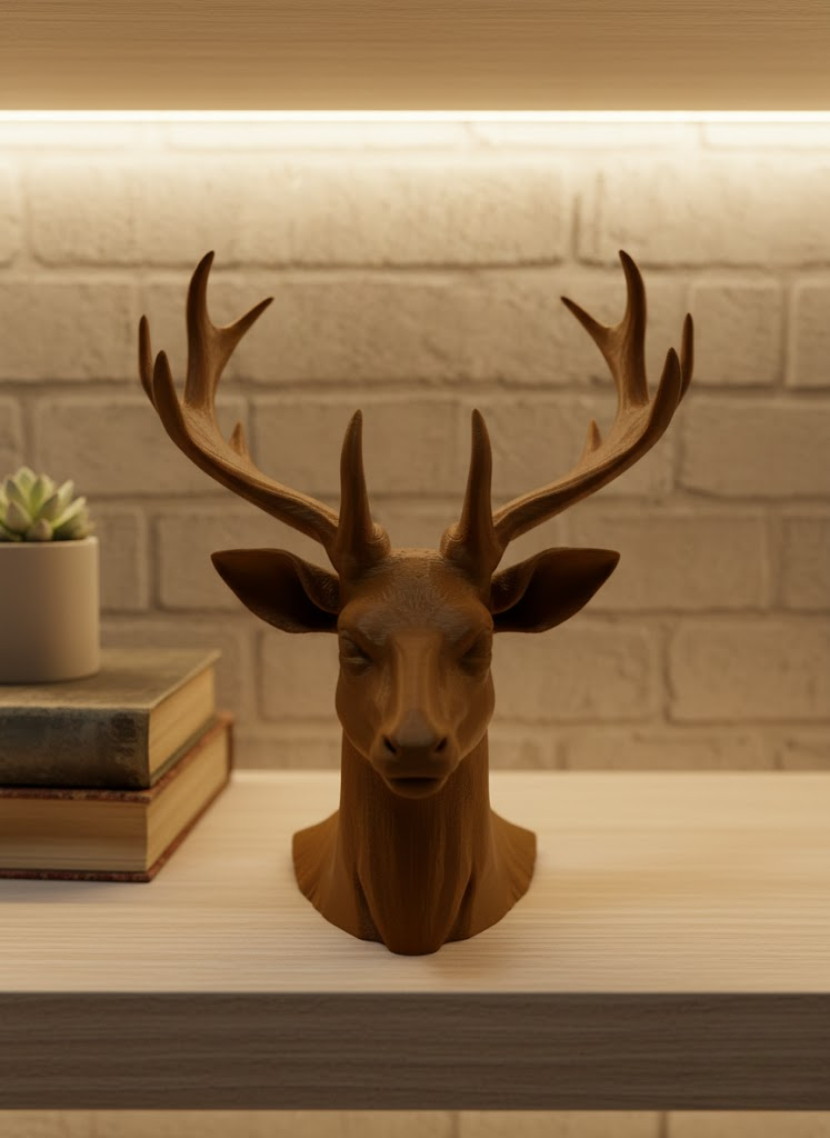 Kahverengi Geyik Biblo 23 cm Dekoratif Şık Tasarım - Lisinya