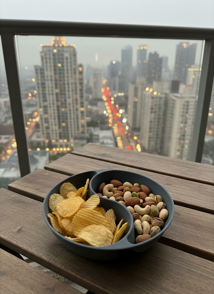 Gri Çerezlik Kase Seti Modern Bölmeli Sunum Tasarımı - Lisinya