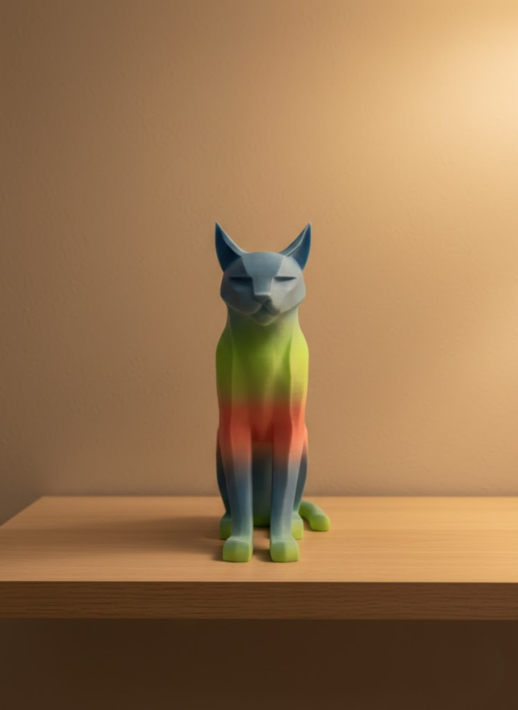 Açık Rainbow Kedi Biblo Modern Salon ve Raf Dekoru - Lisinya