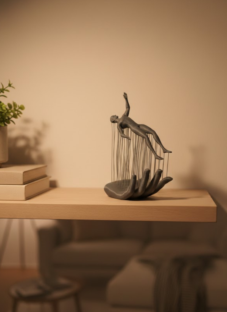 El İnsan Figürü Gri Modern Sanatsal Tasarım Salon ve Raf Dekorasyonu İçin Özel Biblo - Lisinya El İnsan Figürü Gri Modern Sanatsal Tasarım Salon ve Raf Dekorasyonu İçin Özel Biblo - Lisinya