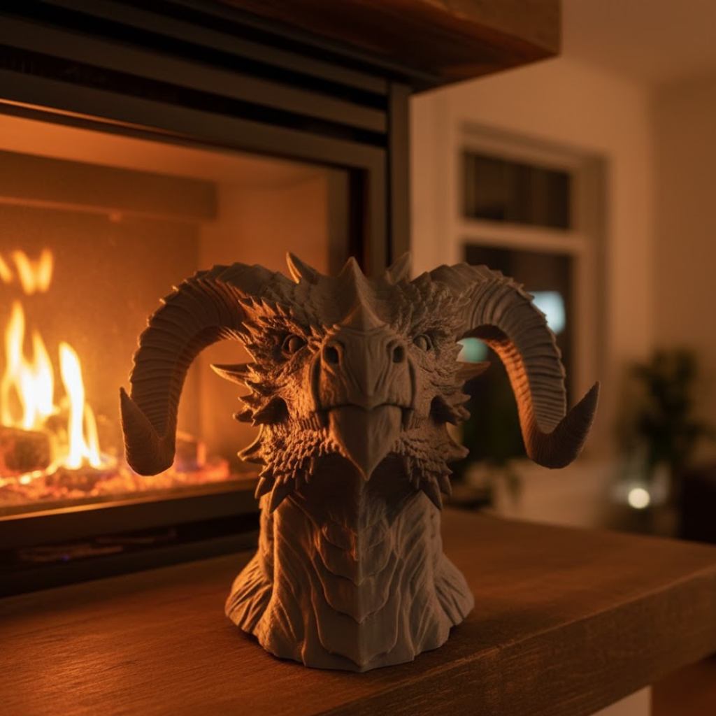 Dekoratif Ejderha Heykeli Özel Tasarım Mitolojik Figür 22x17 cm - Lisinya