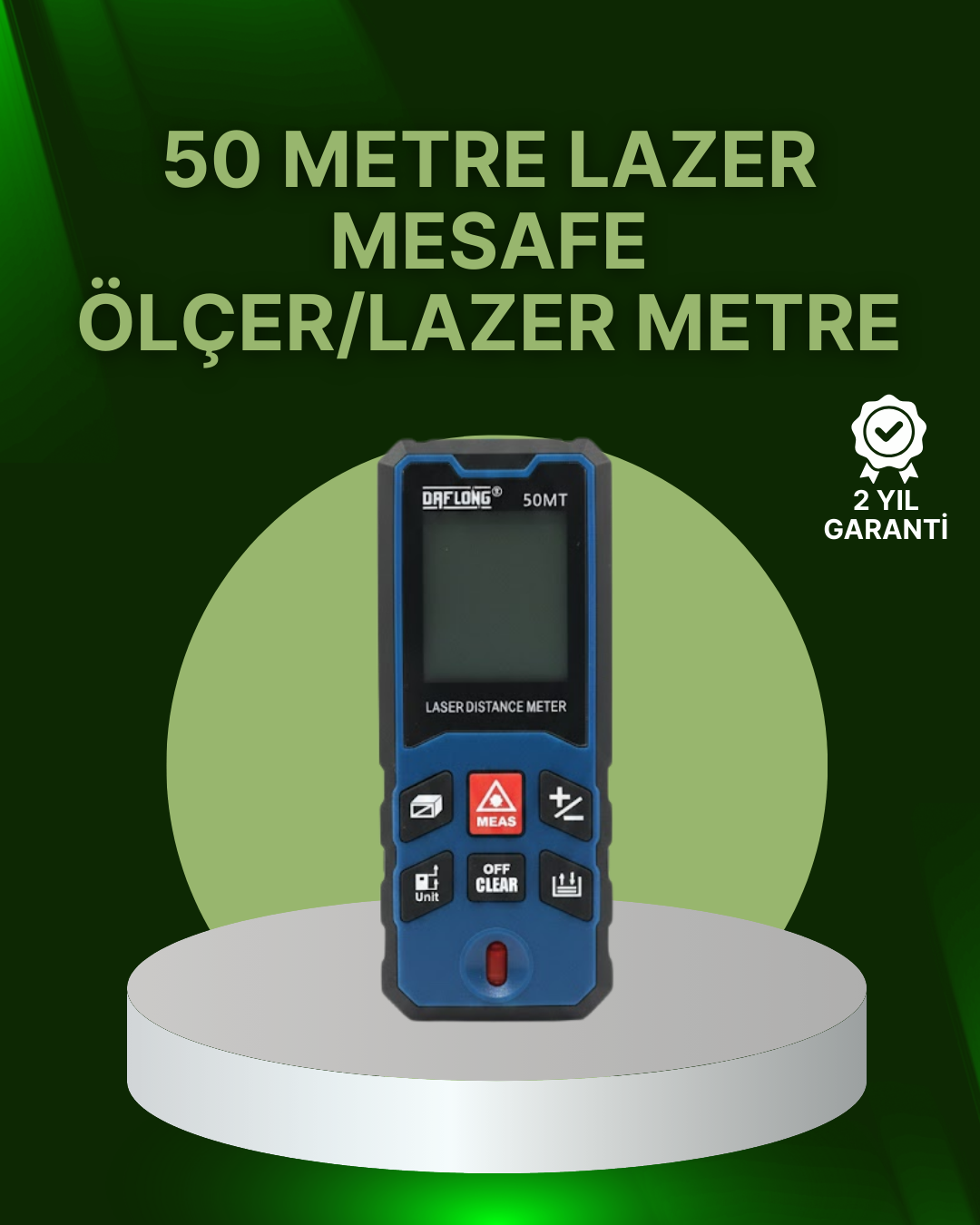 50 Metre Lazer Mesafe Ölçer Profesyonel Dijital Ölçüm Cihazı - Lisinya