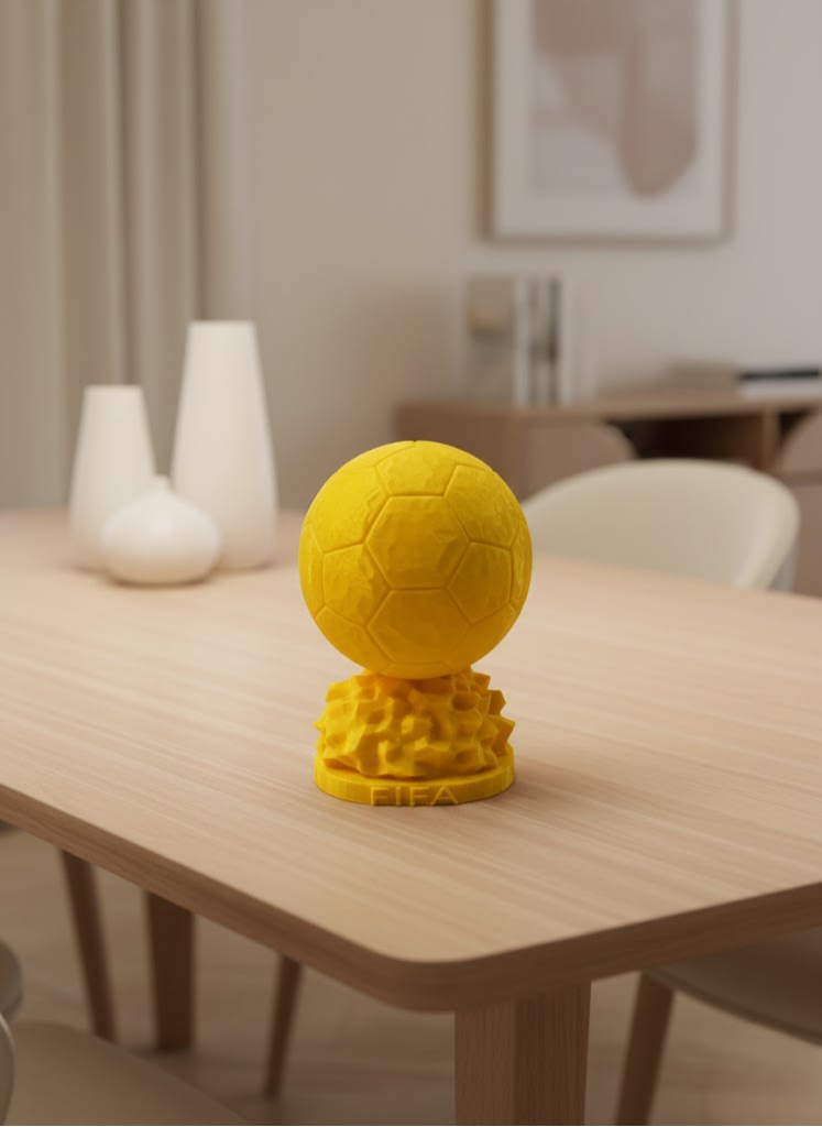 Sarı FIFA Topu Dekoratif Biblo 10cm Modern Masa Üstü Aksesuar - Lisinya